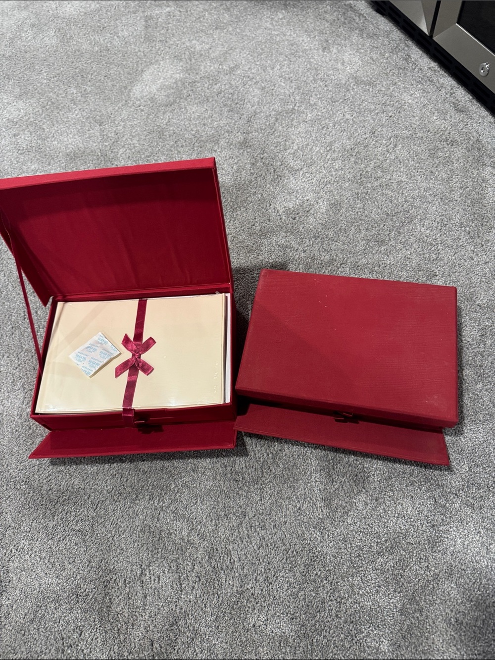 2 Luxury Red Gift Box with Ribbon Accent
